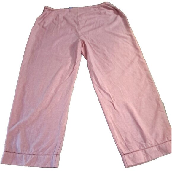 Womens Evan Piccone Pants Linen Rayon Pink Ankle Lightweight Cool Beach Cozy 2X - Picture 4 of 5